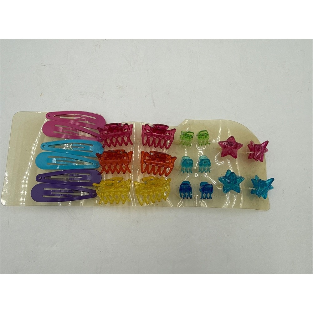 Vtg Claw Hair Clips Colorful Plastic Alligator Clips 80's‎ 90's Retro